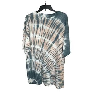 Pink Victoria's Secret Tie Dye Short Sleeve Cotton Oversized Tee New One Size